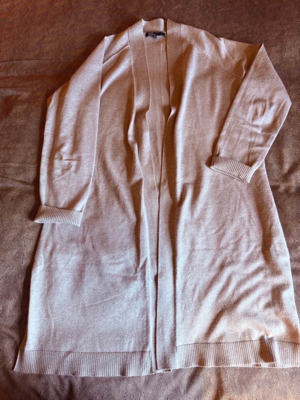 89th & Madison Open-Front Long Cardigan - Cream